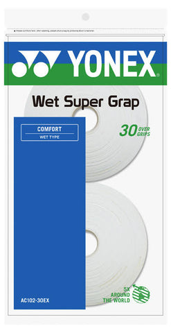 PAQUETE DE 30 OVERGRIPS WET SUPER GRAP YONEX